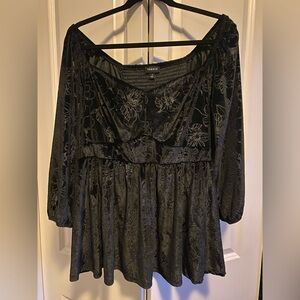 Velvet Corset Peplum Top